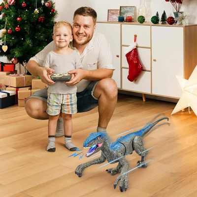 Remote Control Dinosaur with Sound Realistic Velociraptor Toy - Image 1